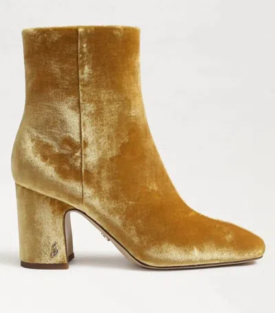 Sam Edelman Women's Fawn Ankle Bootie In Saffron Velvet In Multi