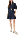 Sam Edelman Belted Denim Minidress In Rinse