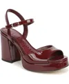 Sam Edelman Fleur Platform Sandal In French Merlot Patent Leather