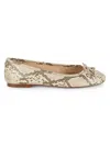 Sam Edelman Felicia Luxe Ballet Flat Sandshell Python In Beige