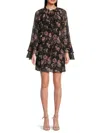Sam Edelman Women's Floral Ruffle Minidress In Purple