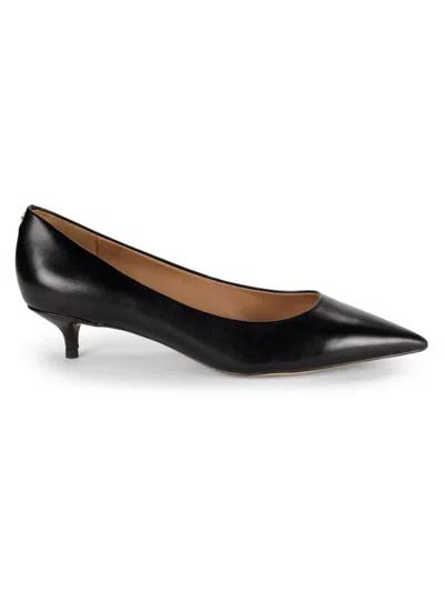 Sam Edelman Womens Faux Leather Slip-on Kitten Heels In Black