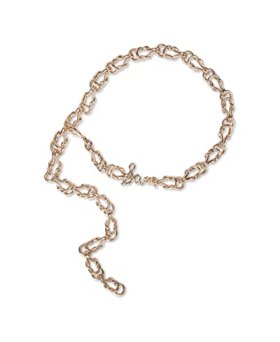 Sam Edelman Women's Fully Adjustable Knotted Logo Chain Belt In Gold