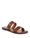 Sam Edelman Gala Double Strap Slide Sandal Cognac Leather In Brown