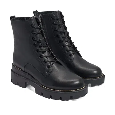 Sam Edelman Women Garret Combat Platform Boot In Black Leather