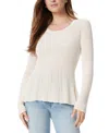 Sam Edelman Gia Crewneck Peplum Knit Top In Gardenia