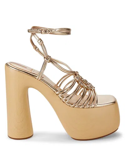 Sam Edelman Women's Gia Strappy Platform Sandals In Gold Leaf