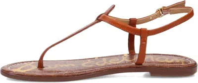 Sam Edelman Women's Gigi Embossed Open Toe Ankle Strap Flats Wide Sandals In Saddle Signet In Multi