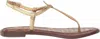 Sam Edelman Women's Gigi Embossed Wide Flats Sandals In Amber Gold In Multi
