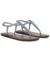 Sam Edelman Women's Gigi T-strap Flat Sandals In Blue Breeze Leather