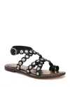 Sam Edelman Gloria Ankle Strap Sandal Black Leather In Black