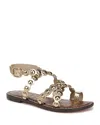 Sam Edelman Gloria Ankle Strap Sandal Amber Gold Leather In Yellow