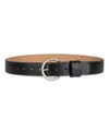 Sam Edelman Women's Glossy Pebble Grain Textured Leather Belt In Black