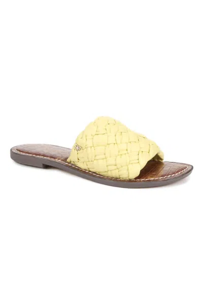 Sam Edelman Women's Griffin Woven Slide Sandal In Butter Yellow Leather In Multi