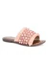 Sam Edelman Women's Guthrie Raffia Slide Sandal In Rose In Multi