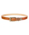 Sam Edelman Women's Hammered Metal Casual Leather Belt In Brown