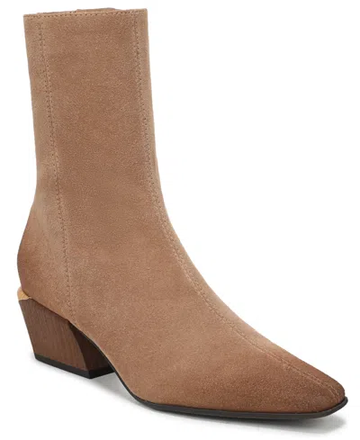 Sam Edelman Women's Harmony Zipper Short Booties In Truffle Brown Suede