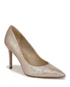 Sam Edelman Hazel Pointed Toe Pump Gold Linen In Gold