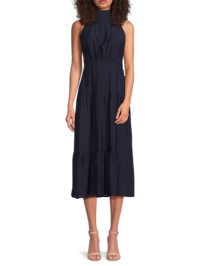 Sam Edelman Women's High Neck Pleated Midi-dress