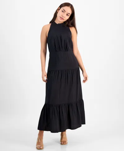 SAM EDELMAN WOMEN'S HIGH-NECK TIERED SLEEVELESS DRESS