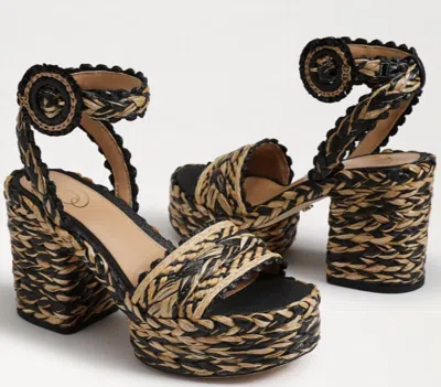 Sam Edelman Women's Iliana Platform Sandals In Black/natural Raffia In Multi