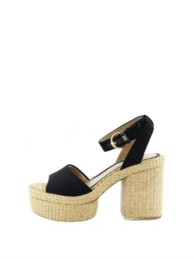 Sam Edelman Women's Immie Block Heeled Sandal In Black Linen In Multi