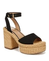Sam Edelman Immie Wedge Platform Sandal Black Linen In Black