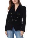 Sam Edelman Womens Double-breasted Polyester Double-breasted Blazer In Black