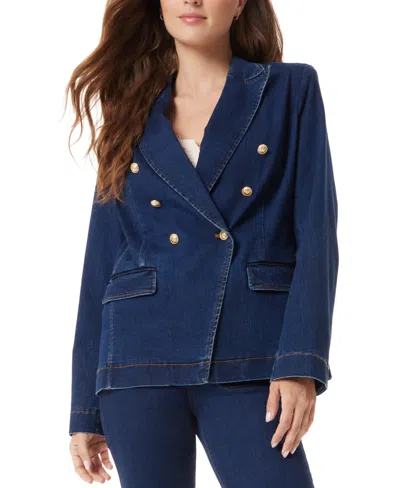 Sam Edelman Women's Imogen Double-breasted Denim Blazer In Cameo