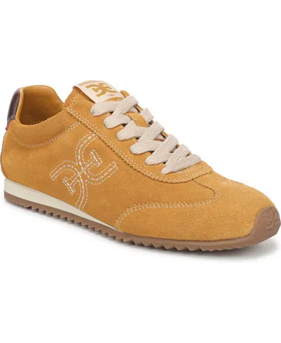 Sam Edelman Women's Isella Lace-up Sneakers In Vintage Mustard Suede