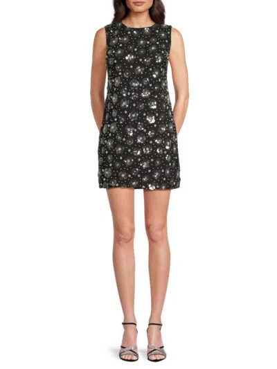 Sam Edelman Women's Ivette Floral Embellished Minidress In Black