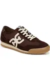 Sam Edelman Ivey Lace Up Sneaker Cafe Noir Brown Nylon In Multi