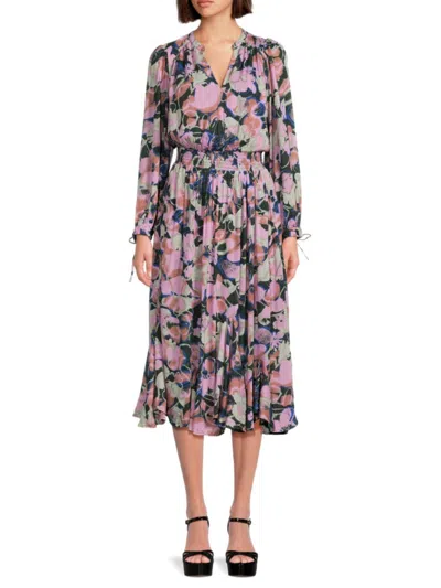 Sam Edelman Women's Izzie Print Midi Dress In Darkest Spruce