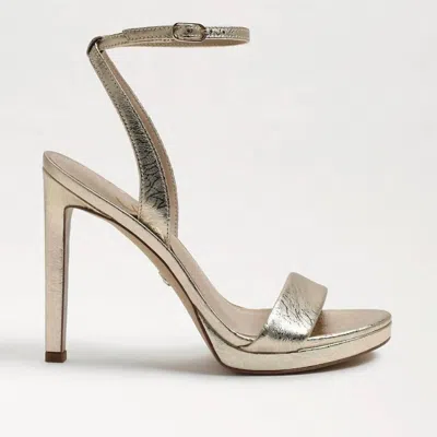 Sam Edelman Women's Jade Ankle Strap Heels In Gold Leaf Leather In Multi