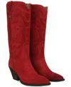Sam Edelman James Western Boot Red Scarlet Leather In Red Scarlet