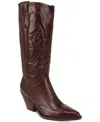 Sam Edelman James Wide Calf Western Boot Spiced Pecan Leather In Spiced Pecan