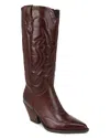 Sam Edelman James Wide Calf Western Boot Spiced Pecan Leather In Spiced Pecan