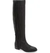 Sam Edelman Women's Josephine Slouch Pull On Fringe Suede Leather Boots In Black In Multi