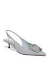 Sam Edelman Kaitlyn Slingback Pointed Toe Kitten Heel Pump In Cape Blue