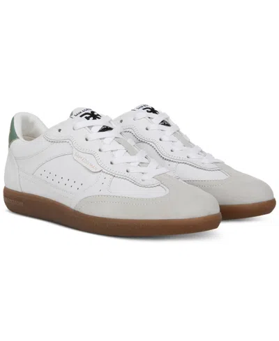 Sam Edelman Women's Kallen Lace-up Sneakers In Run White Leather,green Garden