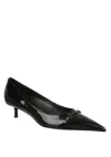 Sam Edelman Women's Kaya Pointed Toe Kitten Heel Sandal In Black Patent In Black