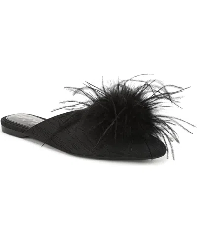 SAM EDELMAN WOMEN'S KHAI FEATHER SLIP-ON MULE FLATS
