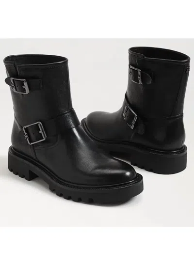 Sam Edelman Women's Kinsley Motorcycle Boot In Black Leather