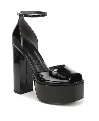 Sam Edelman Women's Kirra Platform Strappy Sandals In Black Patent Leather