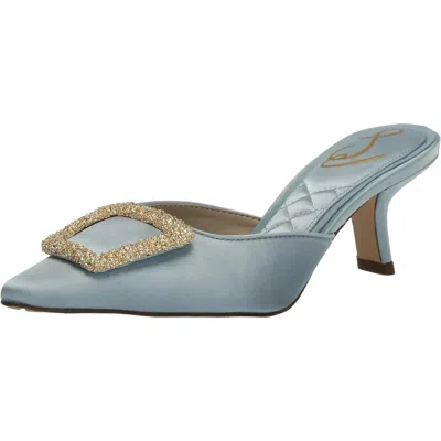 Sam Edelman Women's Kitten Heel Slip On Pointed Toe Fashion Pumps In Robin Egg Blue In Multi