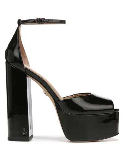 Sam Edelman Women's Kori 110mm Faux Patent Leather Platform Sandals In Black