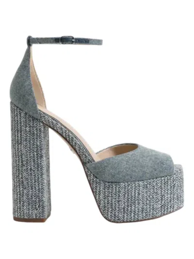 Sam Edelman Women's Kori Block Heel Platform Sandal In Denim In Multi