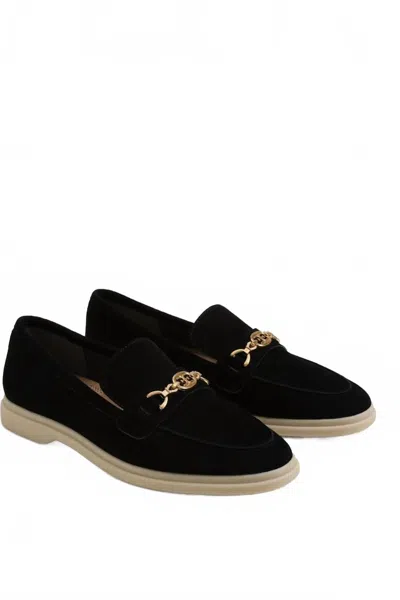 Sam Edelman Women's Kyana Bit Flat Heel Loafer In Black Suede In Multi