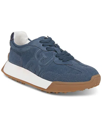Sam Edelman Women's Langley Emblem Lace-up Trainer Sneakers In Blue Stone