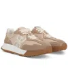 Sam Edelman Langley Lace Up Sneaker Tan Mesh Suede In Tan Multi Leather